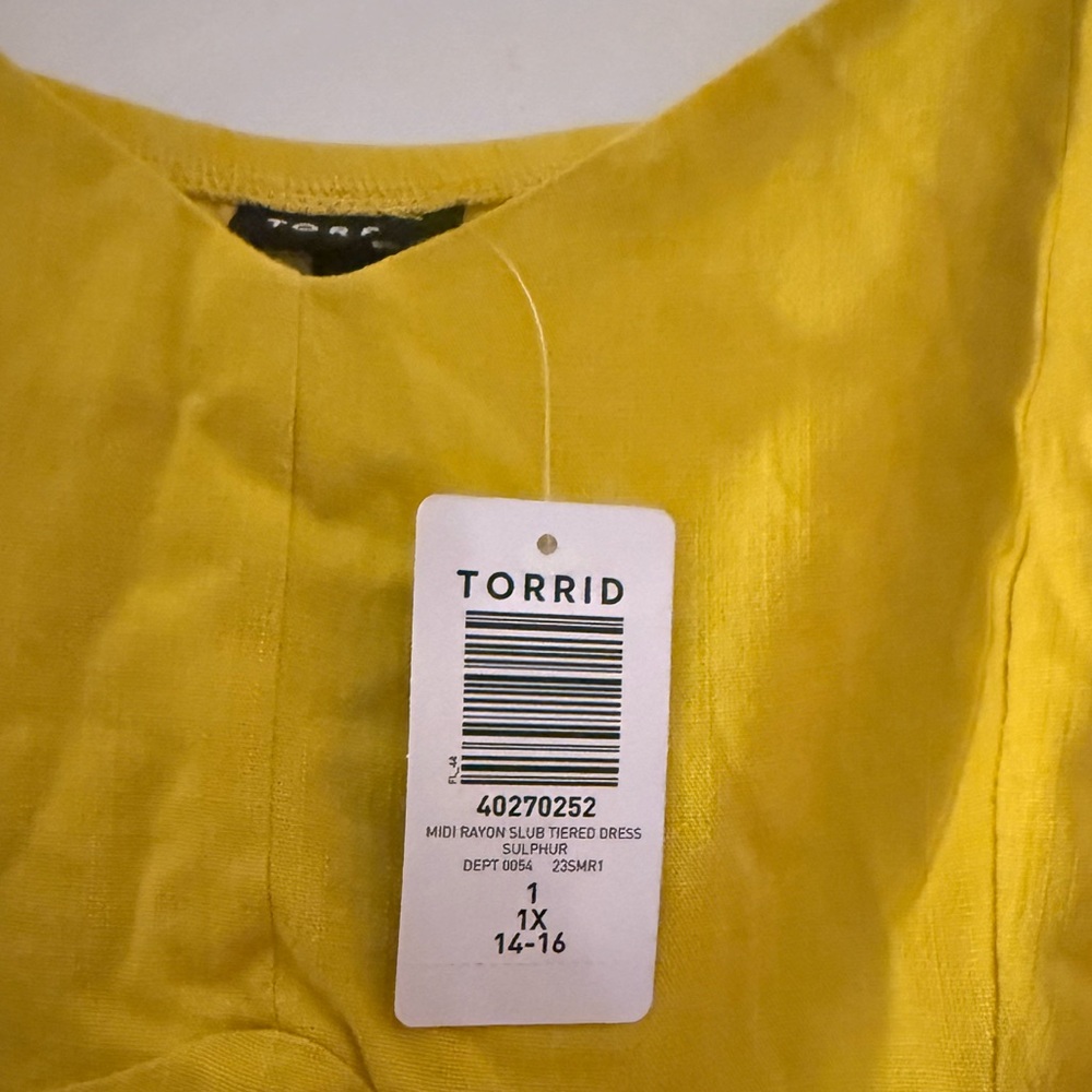 Torrid Rayon Slub Tiered Midi Dress NWT - Picture 5 of 6